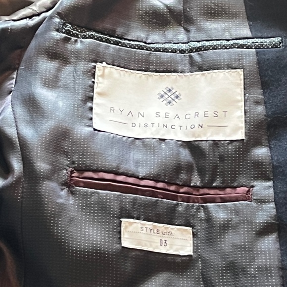 Ryan Seacrest Distinction Navy Tonal Plaid Modern Fit Suit Jacket Size 42R - Picture 7 of 7